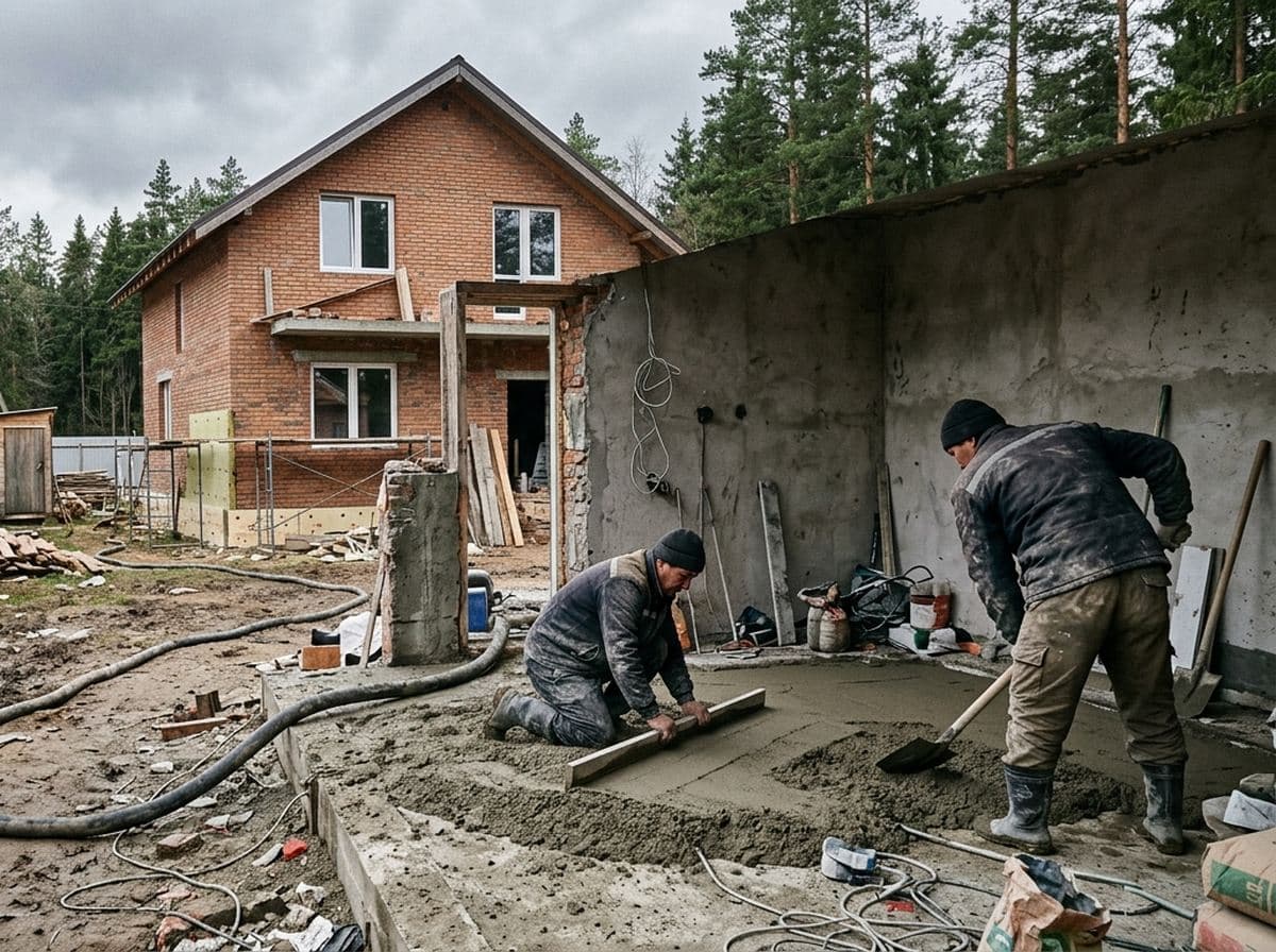 Полусухая стяжка в загородном доме Всеволожск